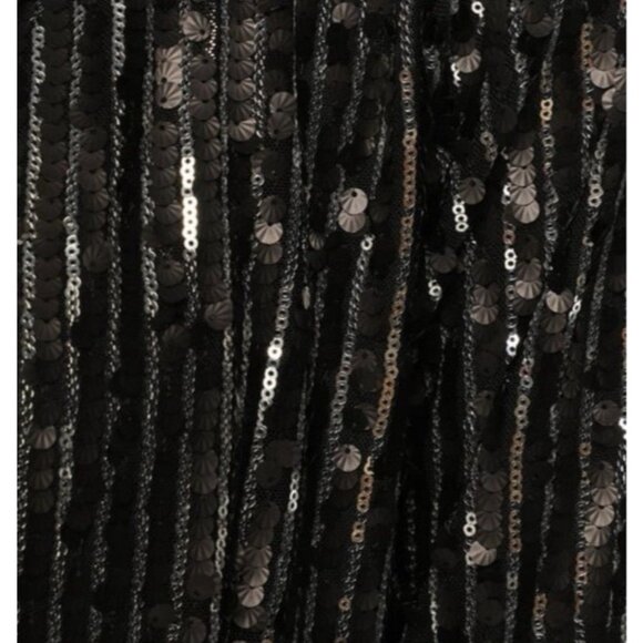 Lulus Sequin Jacket S Small Black Silver Wedding Formal Party Cruise Holiday NEW - Picture 4 of 16